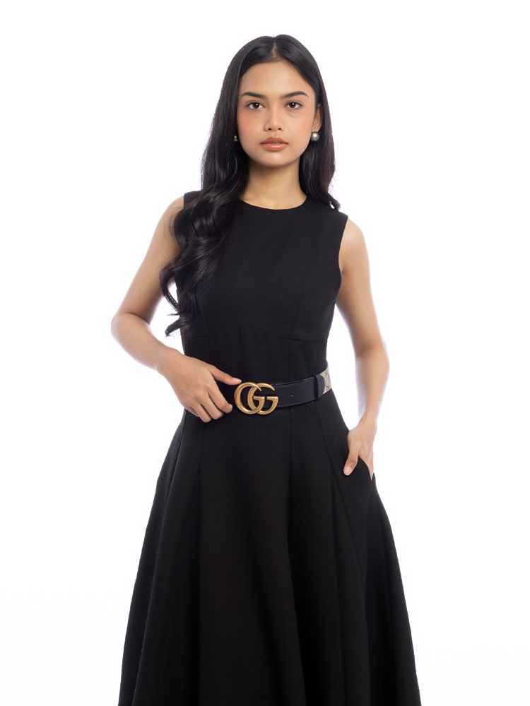 GG Supreme Marmont 40mm Belt Beige Ebony Black Sz 90