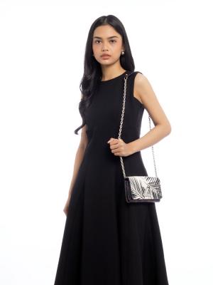 Monogram Infrarouge Palm Twist Chain Wallet Black White