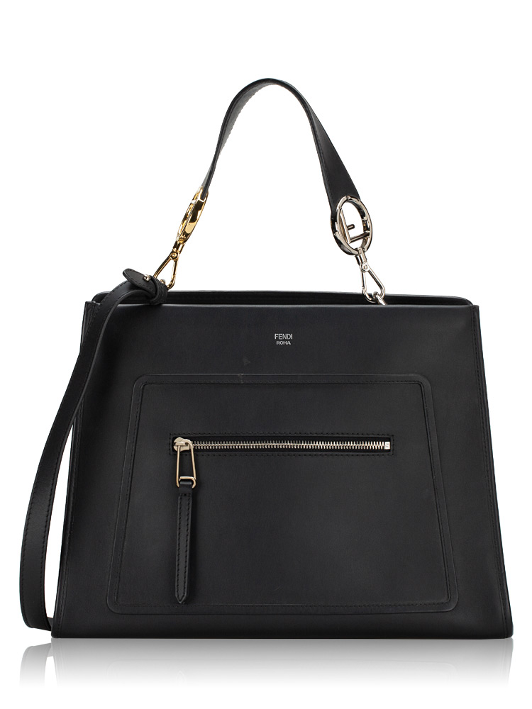 Vitello Century Opaco F is Fendi Regular Runaway Satchel Black