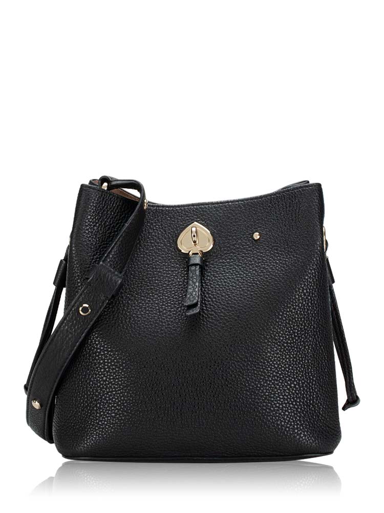 Marti Leather Small Bucket Bag Black
