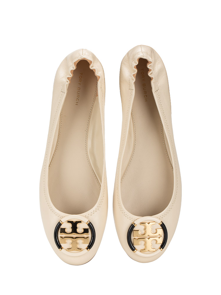 Samba Milled Shrunken Multi-Logo Ballet Flat New Cream Sz 9