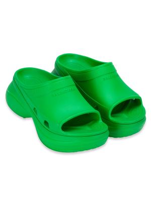 X CROCS Rubber Pool Slide Sandal Green Sz 44