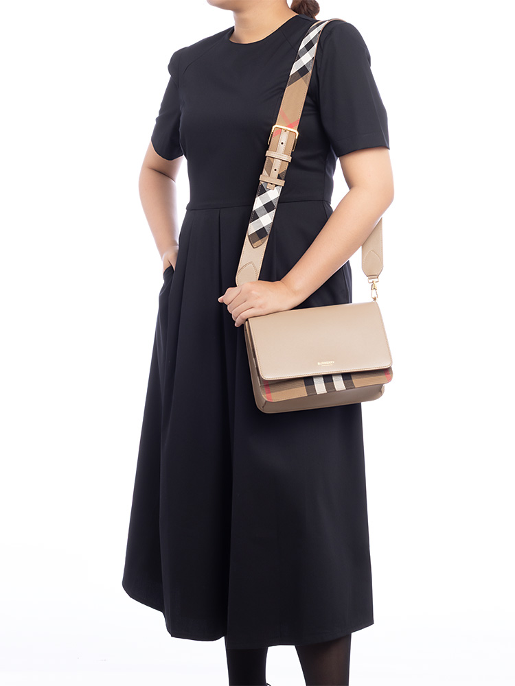 Derby House Check Mackford Crossbody Chestnut Beige