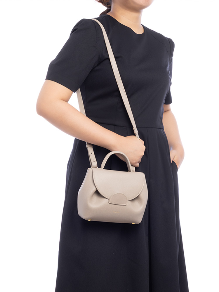 Textured Calfskin Numero Un Nano Taupe