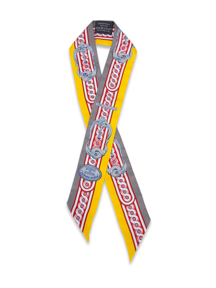 Brides de Cour Silk Twilly Gris Jaune Vif Rouge