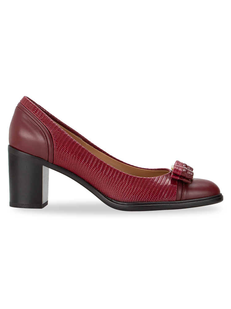 Calfskin Fedina Pumps Dark Red Sz 7.5