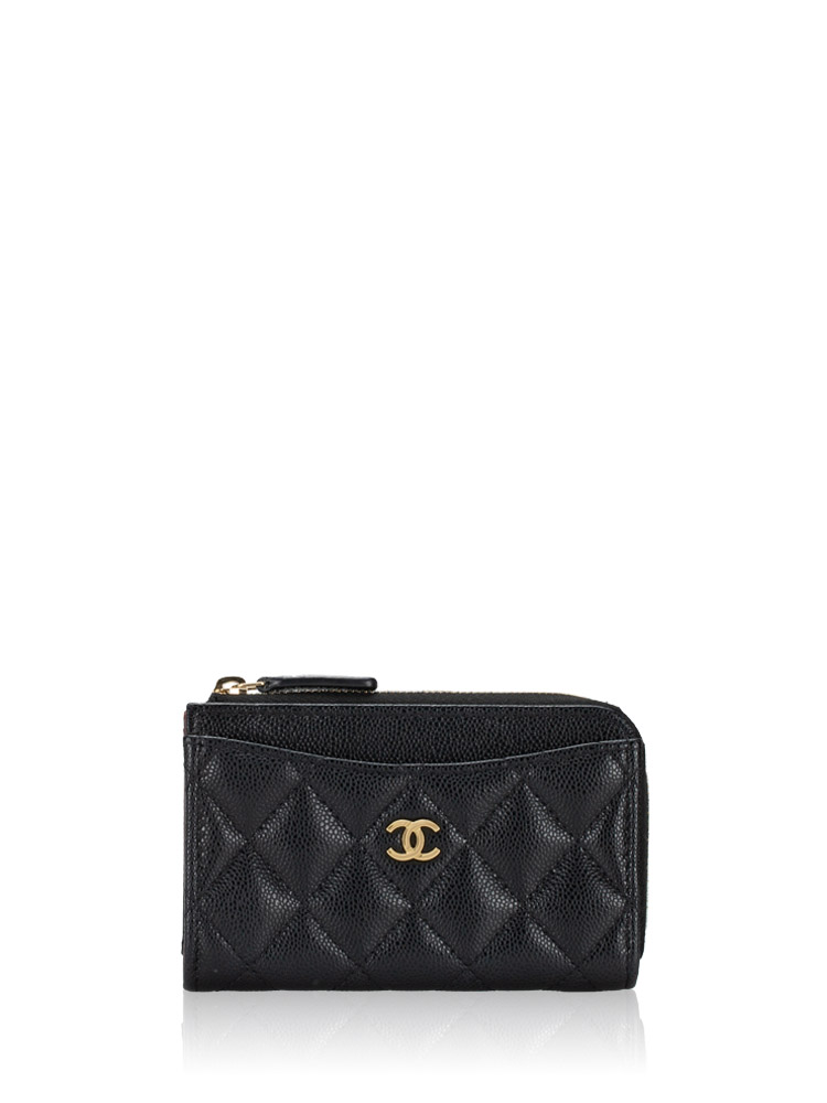 Caviar CC Zip Card Holder Black