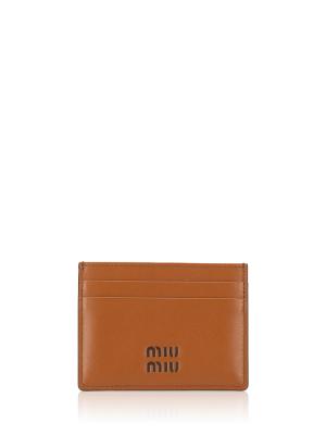 5MC076 Nappa Softy Logo Card Holder Cognac Palissander