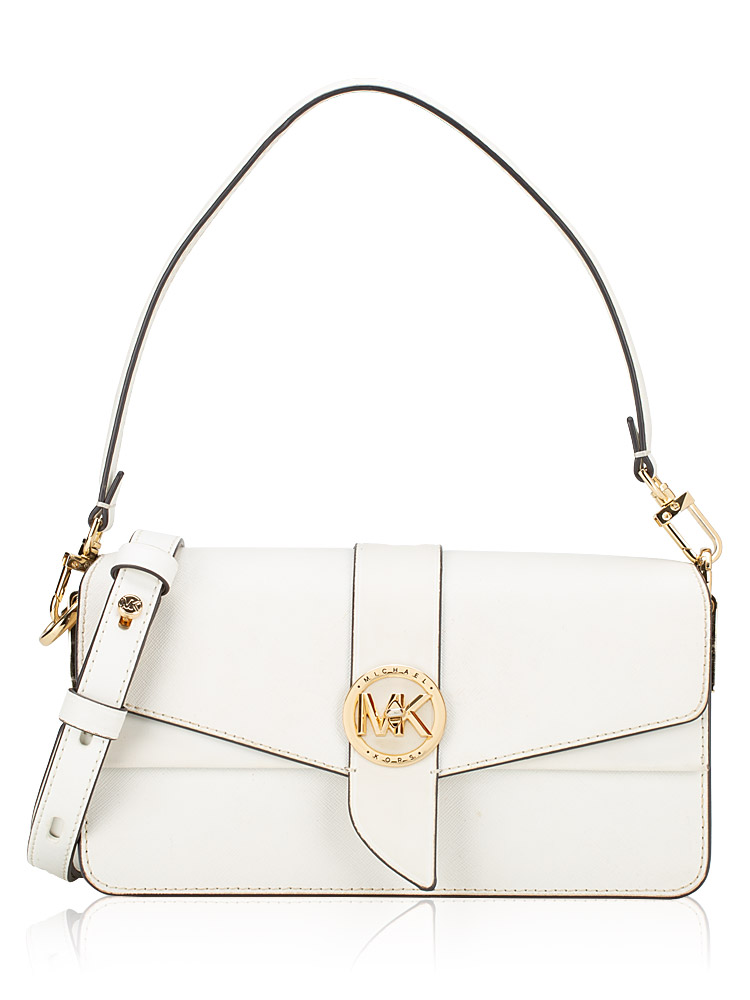 Greenwich Leather Shoulder Bag Optic White