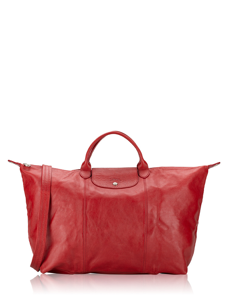 Le Pliage Cuir Travel Bag SH Red
