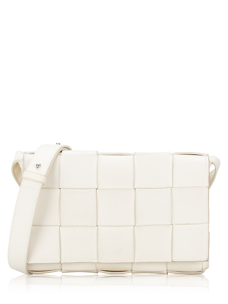 Nappa Maxi Intreccio Cassette Crossbody White