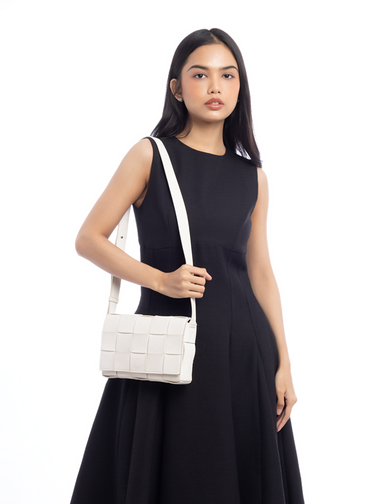 Nappa Maxi Intreccio Cassette Crossbody White