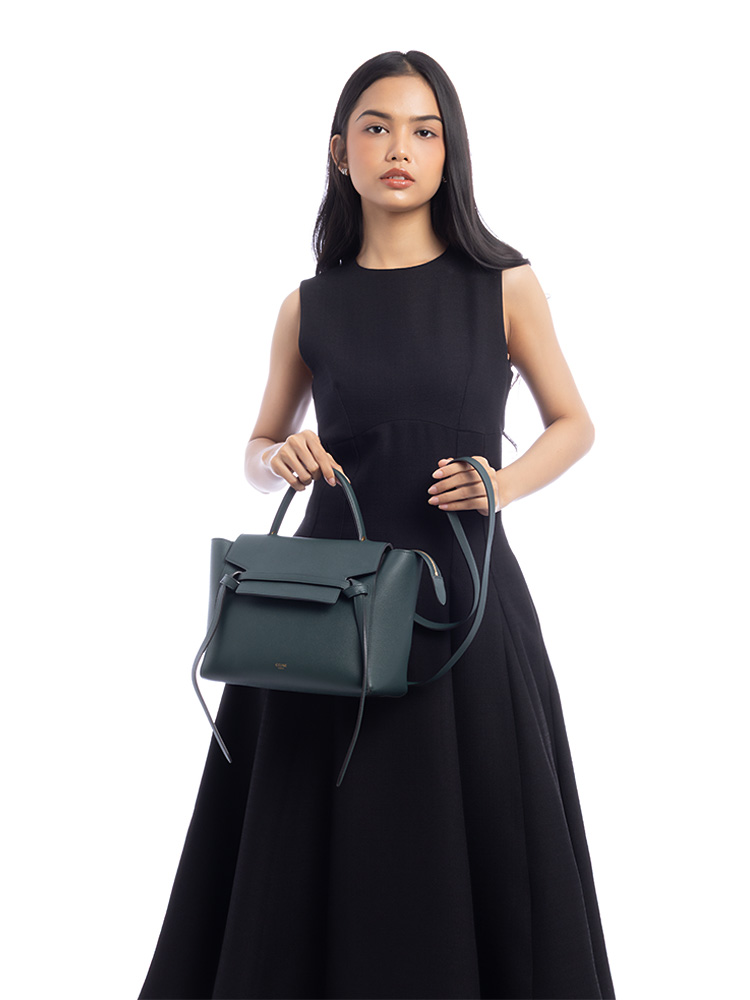 Grained Calfskin Micro Belt Bag Amazone