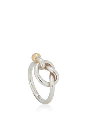 18K Yellow Gold And Sterling Silver Love Knot Ring