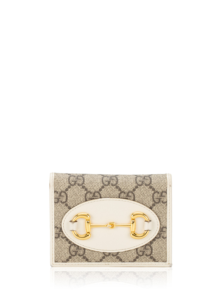 GG Supreme Horsebit 1955 Small Wallet Beige Mystic White