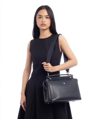 Vitello Baltico Dolce DotCom Satchel Nero