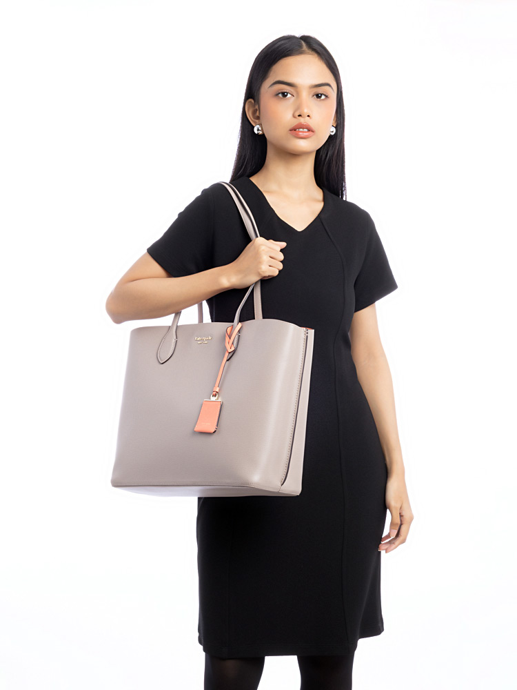 Suite Crossgrain Leather Tote Warm Taupe