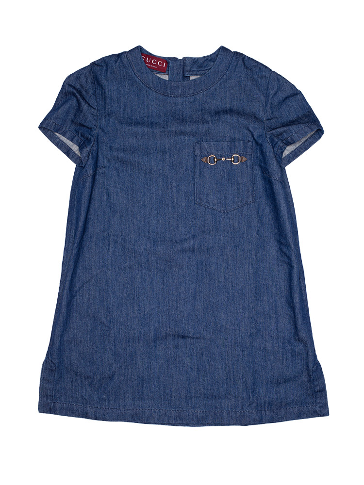 Denim Horsebit Mini Dress Dark Blue Sz 38