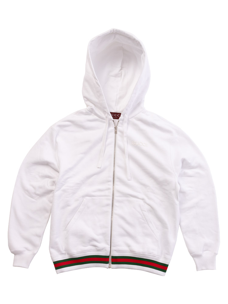 Cotton Web Jersey Sweatshirt Hoodie White Sz XS