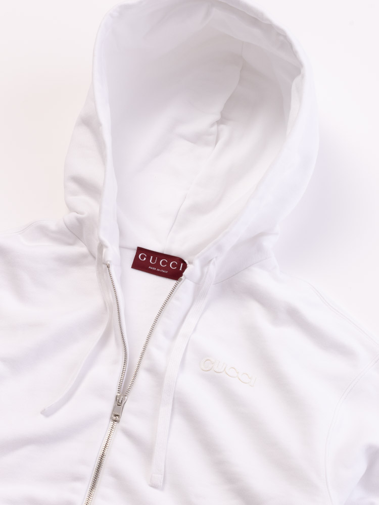 Cotton Web Jersey Sweatshirt Hoodie White Sz XS