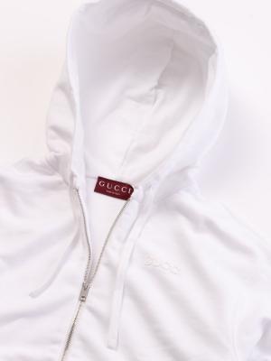 Cotton Web Jersey Sweatshirt Hoodie White Sz XS