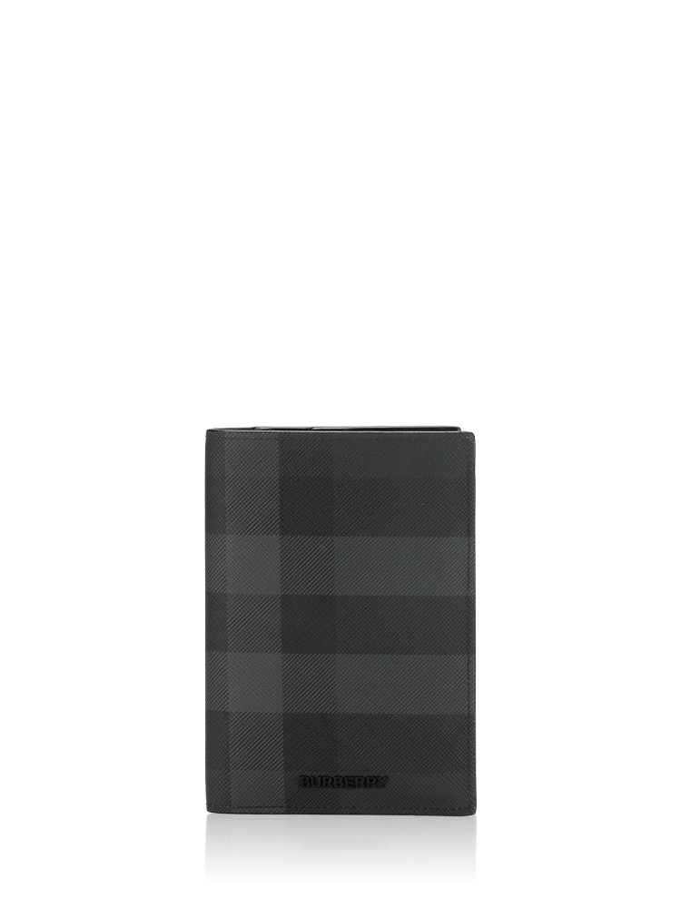 Check Passport Holder Charcoal