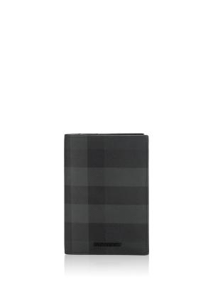 Check Passport Holder Charcoal
