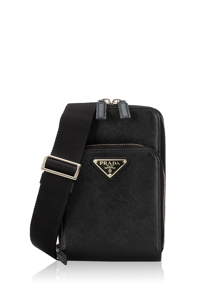 2ZH126 Saffiano Phone Crossbody Nero
