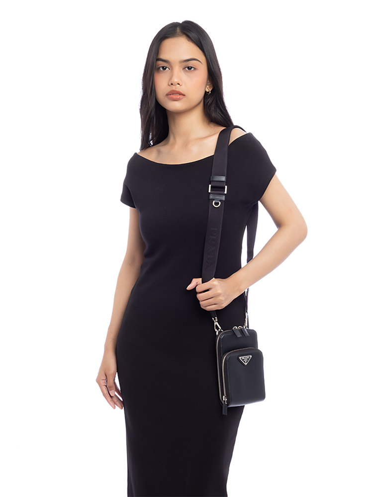 2ZH126 Saffiano Phone Crossbody Nero