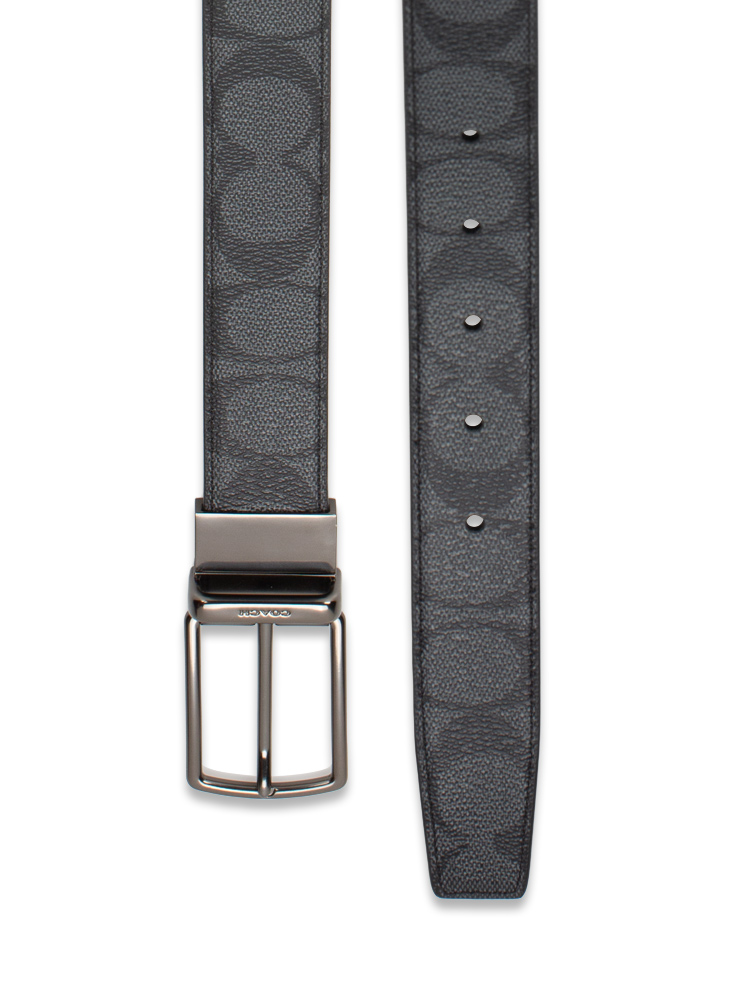 Men 64825 Signature Harness 30mm Reversible Belt Charcoal Black