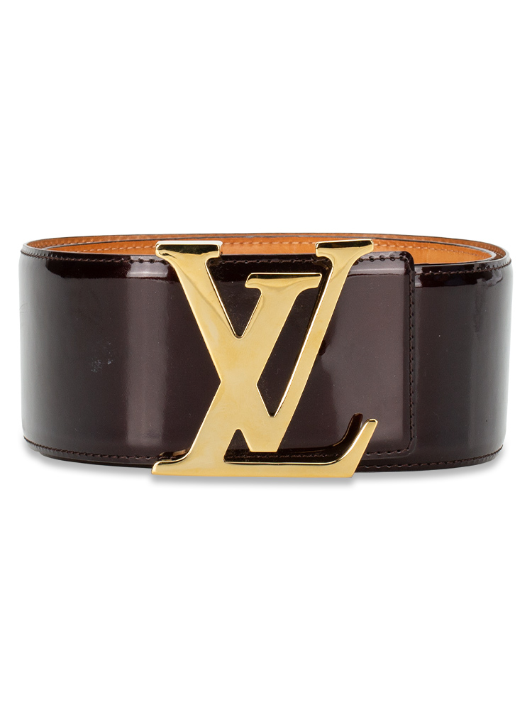 Vernis LV Initiales Wide Belt Amarante Sz 75