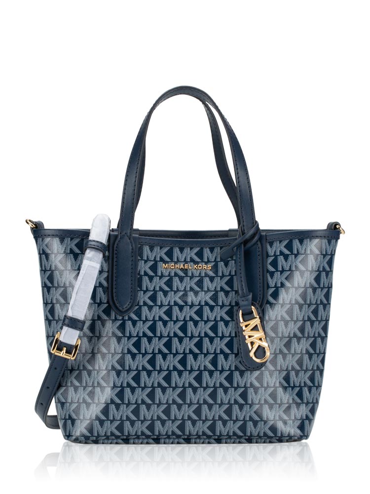 Signature Eliza Leather XS Tote Navy