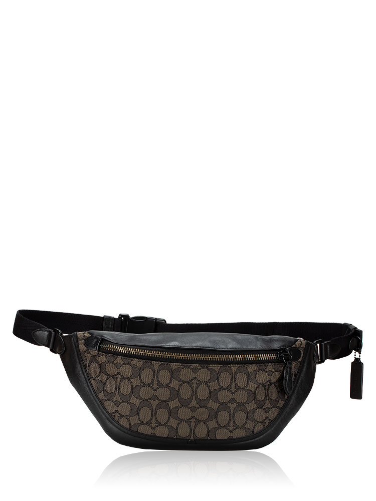 CC073 Signature Jacquard League Belt Bag Charcoal Black