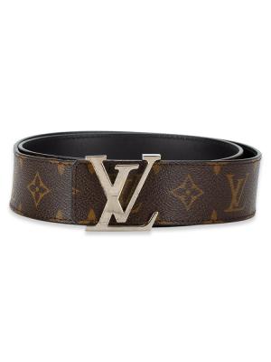 Calfskin Monogram 40mm LV Initiales Reversible Belt Noir Sz 85