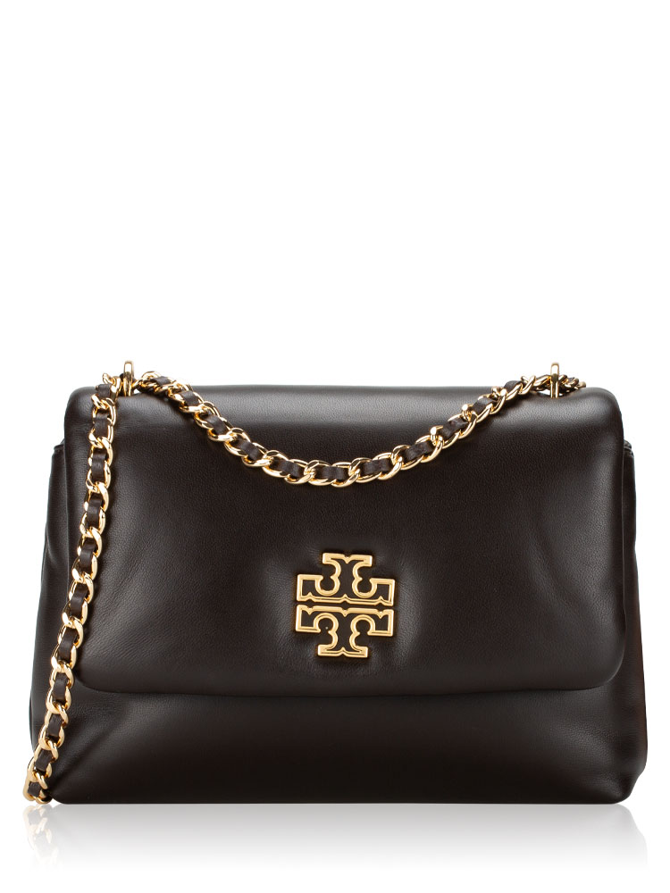 Britten Leather Puffy Adjustable Shoulder Bag Dark Mahogany