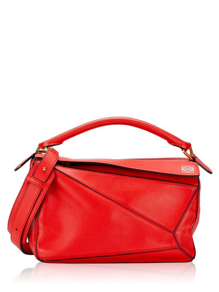 Calfskin Medium Puzzle Bag Scarlet