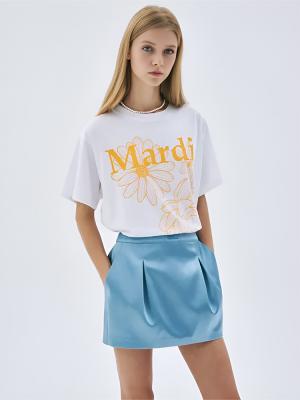 Triple Flower T-Shirt White Tangerine