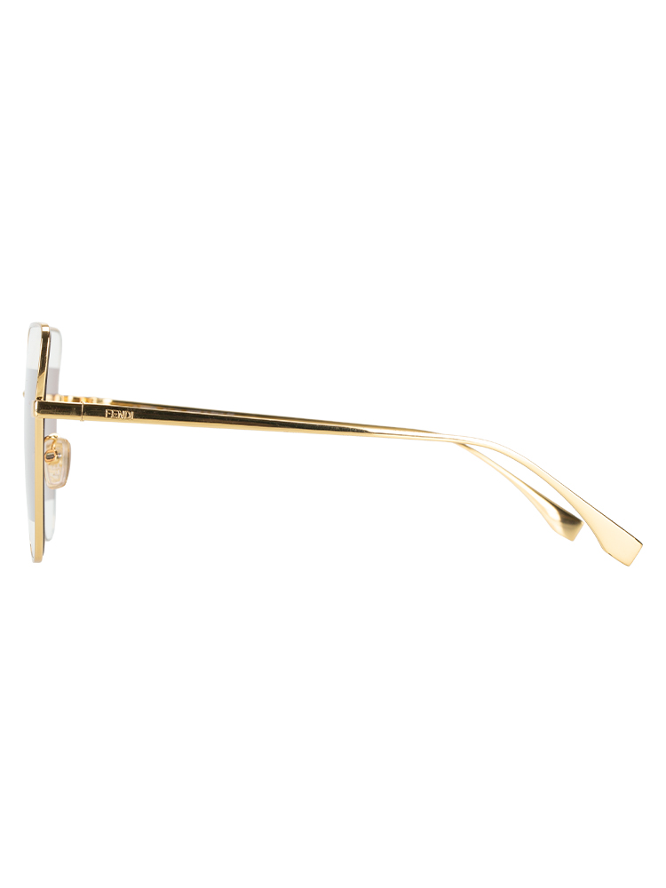 FE40015U Striped Mirror Butterfly Sunglasses Gold Brown