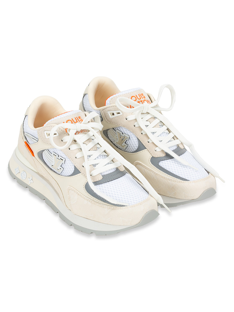 Monogram Run Away Sneakers Beige Orange Sz 6.5