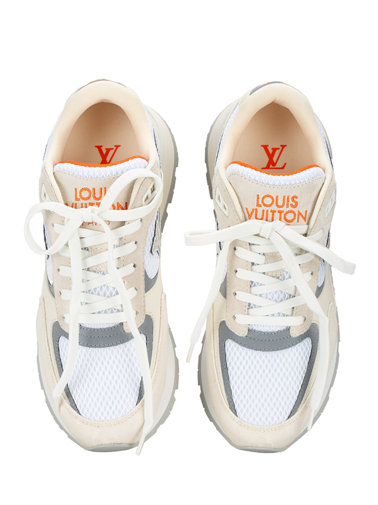 Monogram Run Away Sneakers Beige Orange Sz 6.5