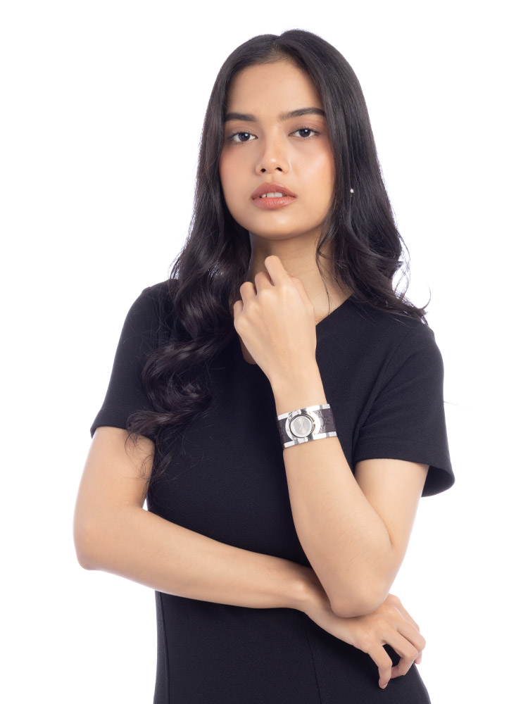 Guccissima Twirl 33mm Watch Silver Brown