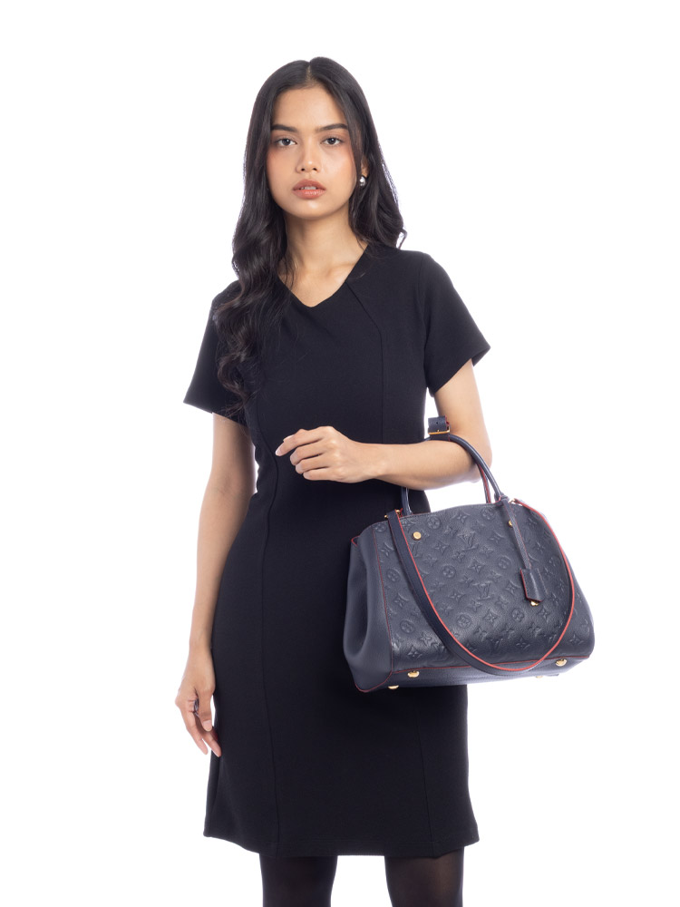 Monogram Empreinte Montaigne MM Marine Rouge