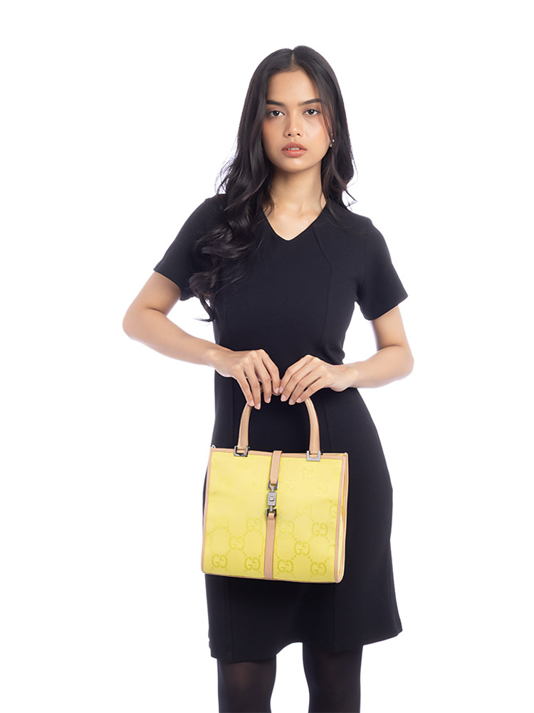 Canvas Bardot Bag Lime Green