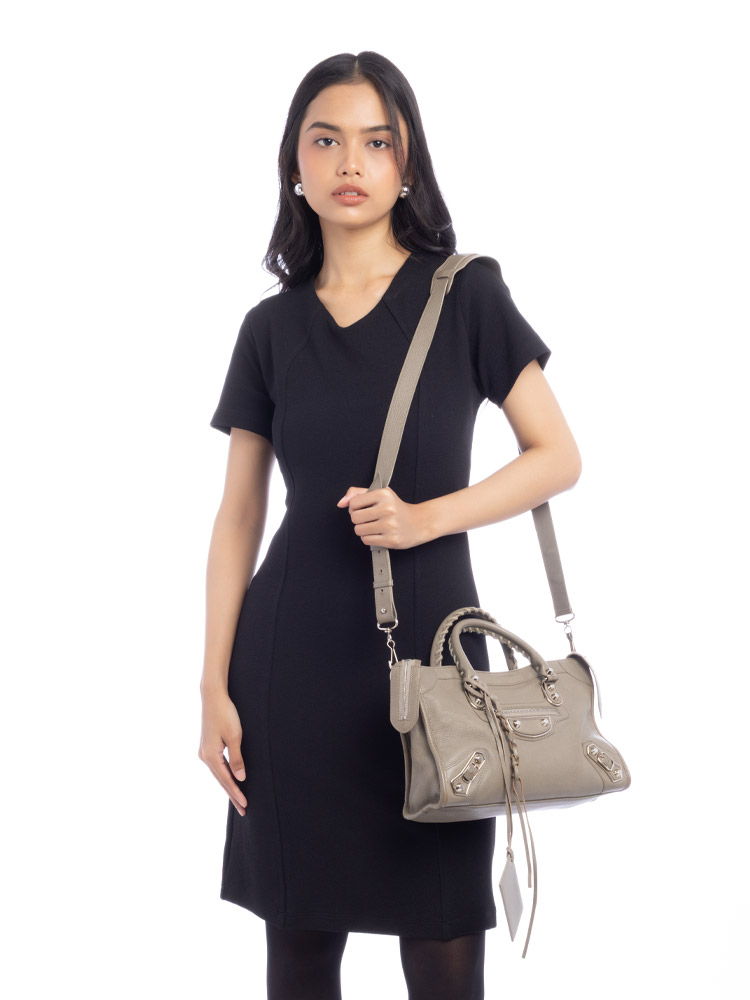 Silver Metallic Edge Small City Gris Taupe