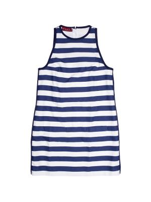 GG Jacquard Cotton Blend Marina Stripes Mini Dress Blue White Sz 38