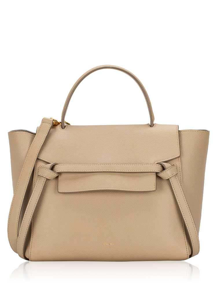 Grained Calfskin Micro Belt Bag Light Taupe