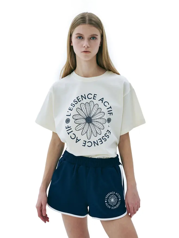 Actif T-Shirt Cream Navy