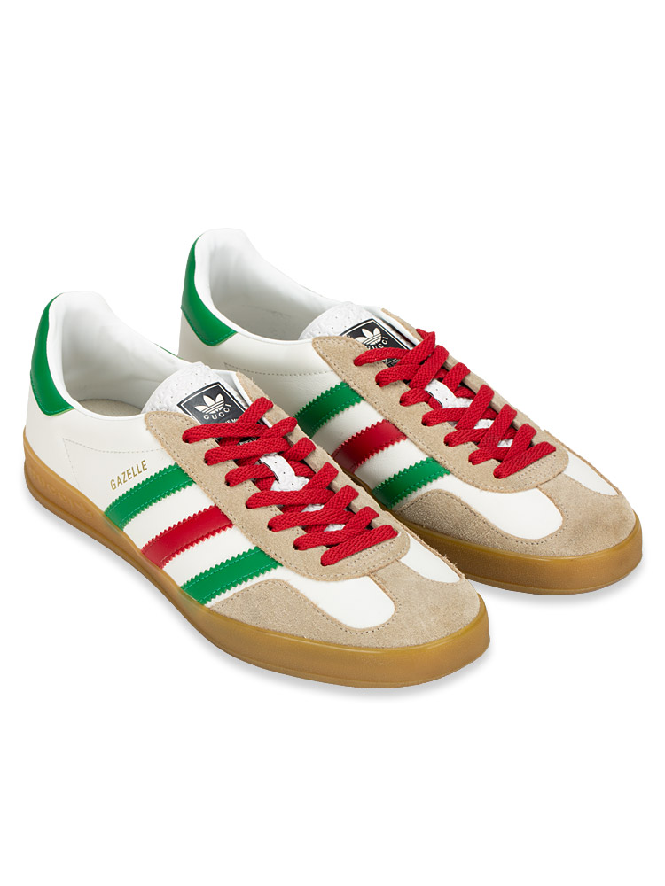 X ADIDAS Mens Gazelle Sneakers White Green Red Sz 44