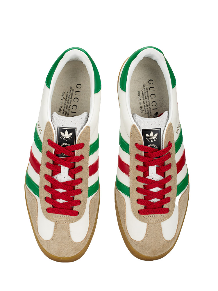 X ADIDAS Mens Gazelle Sneakers White Green Red Sz 44
