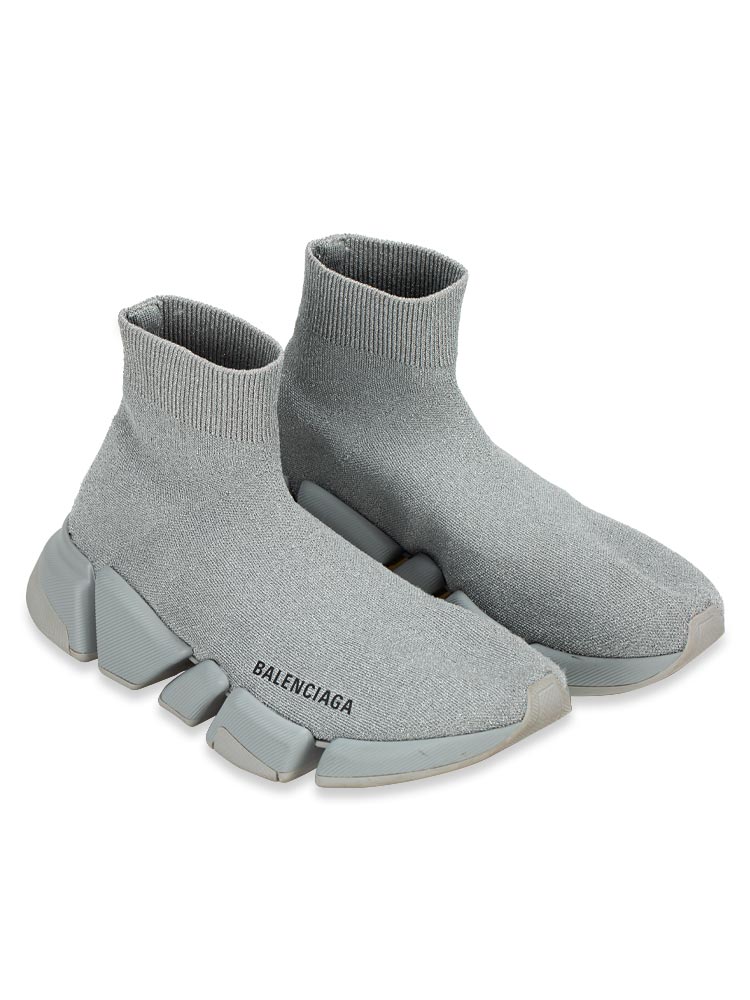 Laminated Knit Bi-Color Speed 2.0 Sneakers Grey Sz 37